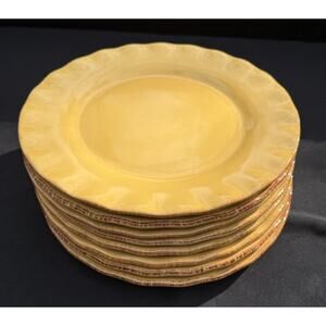 Park Design Village Collection Dijon Dinner Plates Set of 8 Scalloped Edge